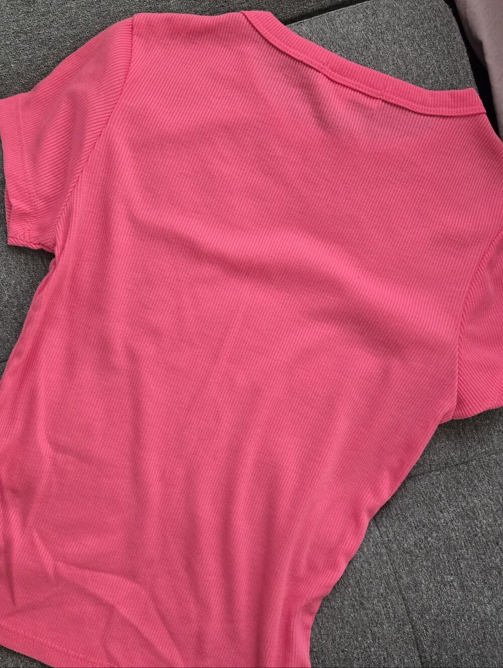 Pink Butterfly Rhinestone Y2k Ribbed Tee - Picture 6 of 6